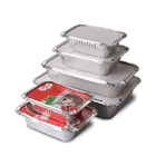 190*110*45MM Τροφική συσκευασία Κουτιά Τροφίμων 500 ml Κουτάκια με κάλυμμα Αλουμινίου Αποχρησιμοποιήσιμα δοχεία