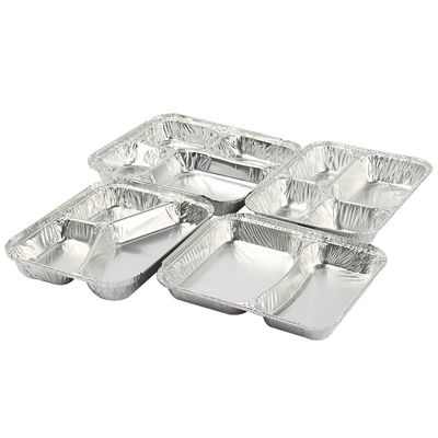 800ML Αλουμινίου Foil Lunch Box 230mm*175mm*38mm Χονδρικό εμπορικό δοχείο Διστεκόνιος δίσκος Τετράγωνες κατσαρόλες υψηλής ποιότητας 2 πλέγματα