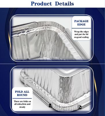 Ανθεκτικοί στη θερμότητα, φιλικοί προς το περιβάλλον, προσαρμόσιμοι κουτιά με φαγητό από φύλλο αλουμινίου και δοχεία τροφίμων για συσκευασία τροφίμων