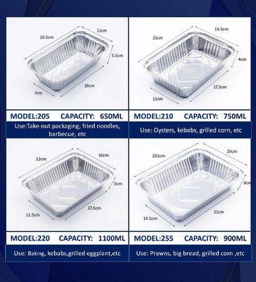 Προσαρμοσμένο Αλουμινόχαρτο Lunch Box με Κάλυμμα Αλουμινίου Ασφαλές για Φούρνο Μικροκυμάτων