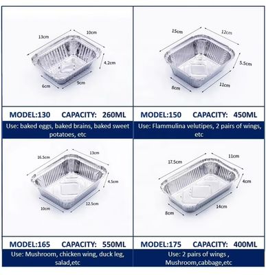 Προσαρμοσμένο Αλουμινόχαρτο Lunch Box με Κάλυμμα Αλουμινίου Ασφαλές για Φούρνο Μικροκυμάτων
